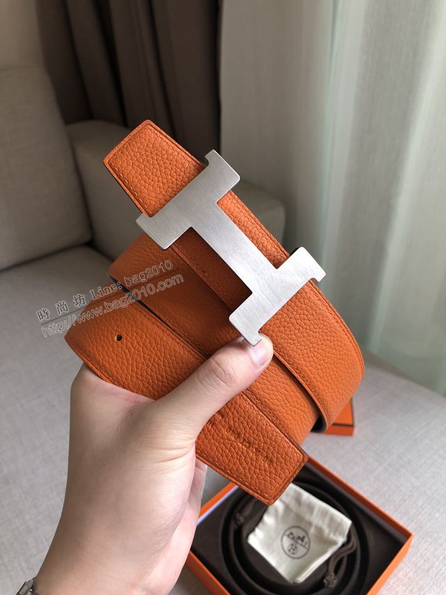 Hermes皮帶 官網同步 38MM 荔枝紋牛皮 愛馬仕男士腰帶  xfp2083